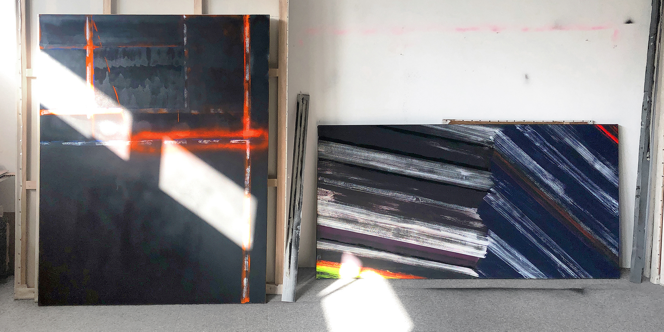 Atelier (2019) mit Werken in Arbeit
