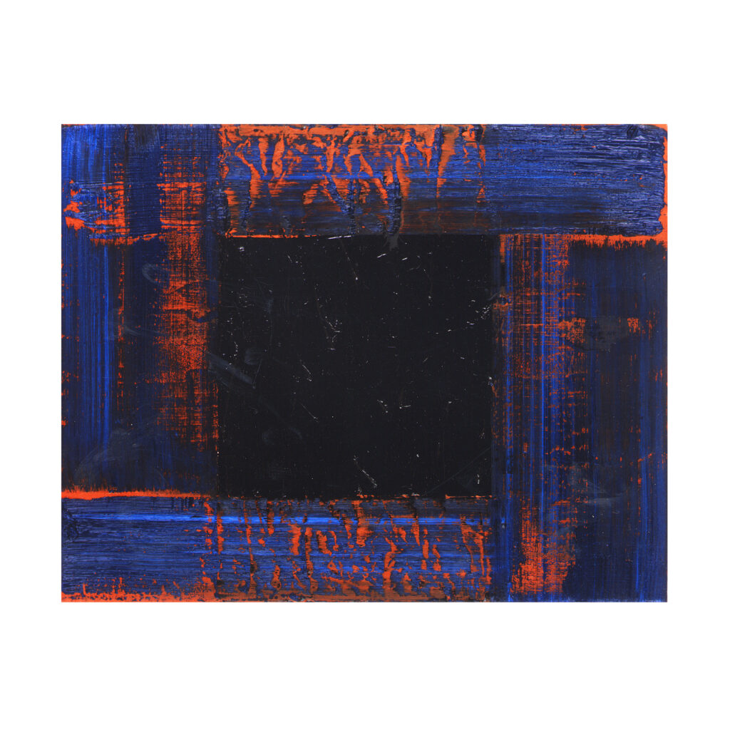 Noema blau, 1992, Mischtechnik, Segeltuch, 36 x 46 cm