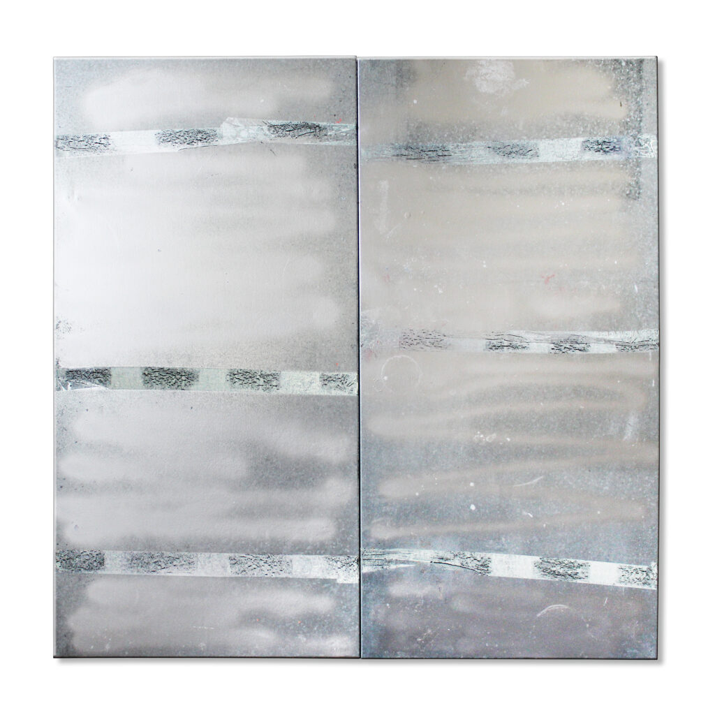 couple II, 2022, Mischtechnik, Metall, 99 x 100 cm, 2-teilig montiert