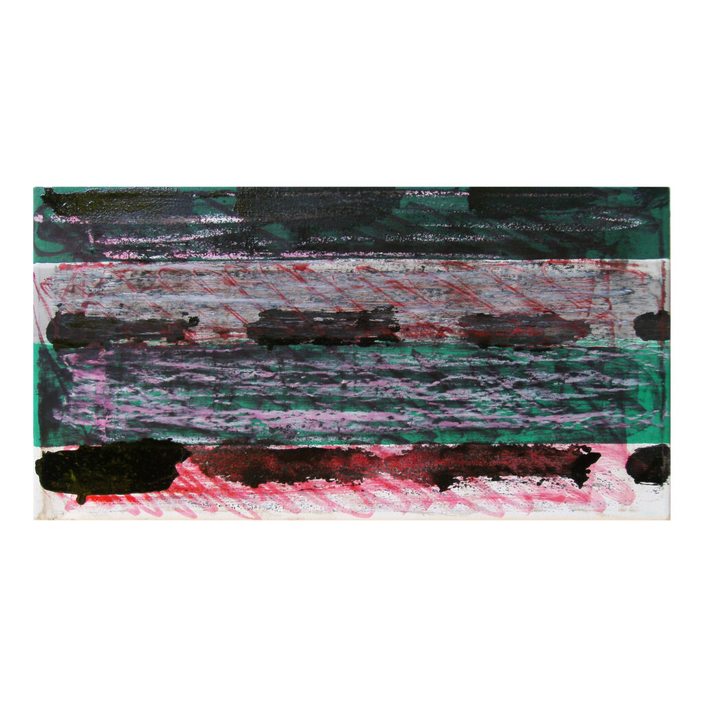 little green poem, 2013-14, Mischtechnik auf Segeltuch, 155 x 295 cm