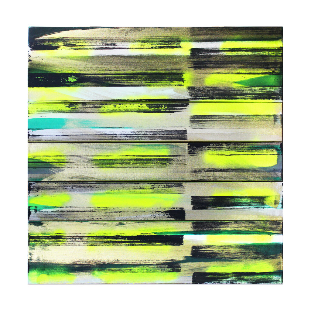 o. Titel, 2015-16, Mischtechnik auf Segeltuch, 103 x 100 cm, mehrteilig montiert