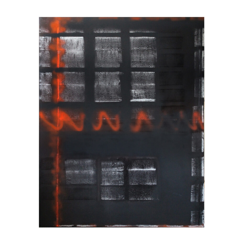 o. Titel, 2023, Mischtechnik, Segeltuch, 168 x 133 cm